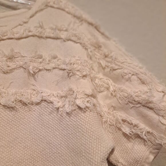 1.State Women's White Swan Raw Edge Combed Cotton Frill Short Sleeve Top sz M - Picture 10 of 10